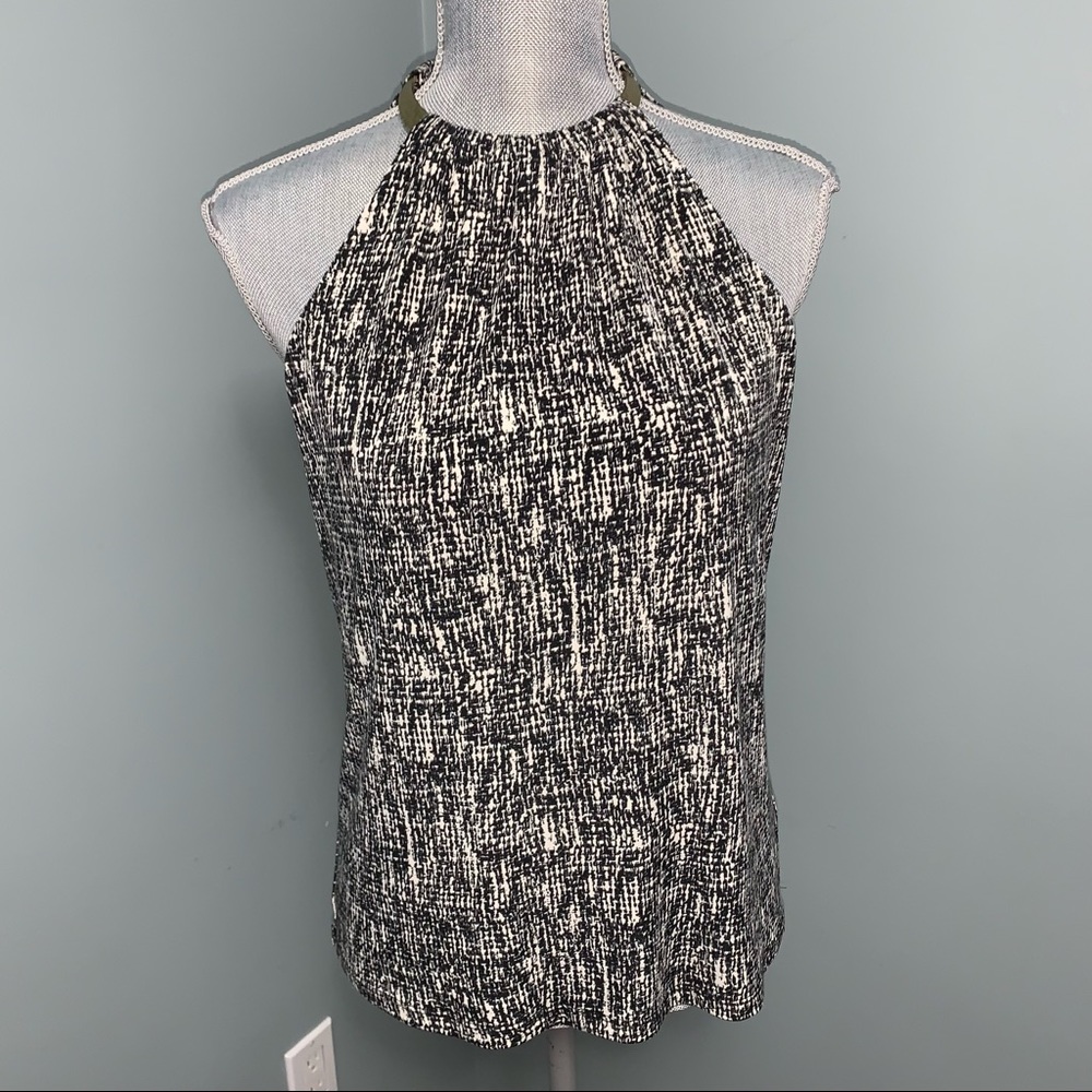 MICHAEL Michael Kors Black and White Halter Blouse